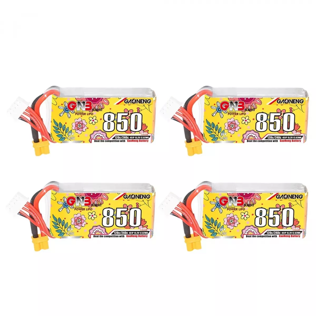 Аккумулятор GNB 4S HV 15.2V 850mAh 120C/240C для дрона с разъёмом XT30 Аккумулятор GNB 4S HV 15.2V 850mAh 120C/240C для дрона с разъёмом XT30