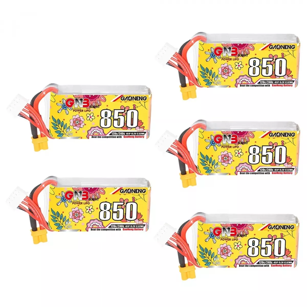 Аккумулятор GNB 4S HV 15.2V 850mAh 120C/240C для дрона с разъёмом XT30 Аккумулятор GNB 4S HV 15.2V 850mAh 120C/240C для дрона с разъёмом XT30