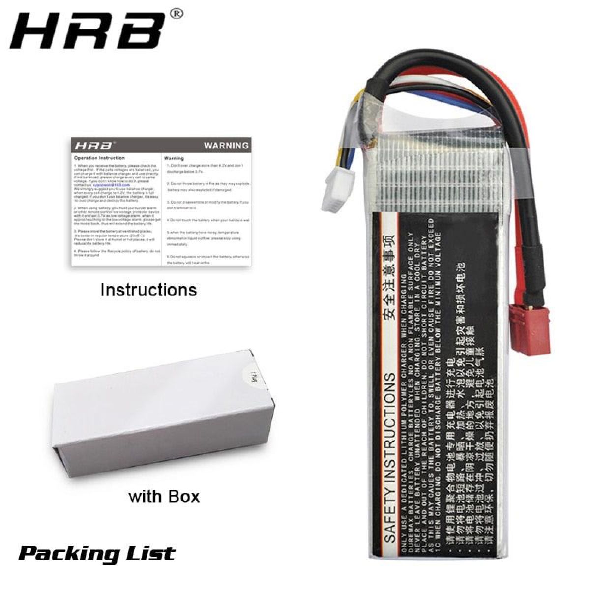 Аккумулятор HRB Lipo 3S 11.1В 12000мАч 25C XT60/T/EC2/EC3/EC5/XT90/XT30 для RC авто, лодок, дронов Аккумулятор HRB Lipo 3S 11.1В 12000мАч 25C XT60/T/EC2/EC3/EC5/XT90/XT30 для RC авто, лодок, дронов