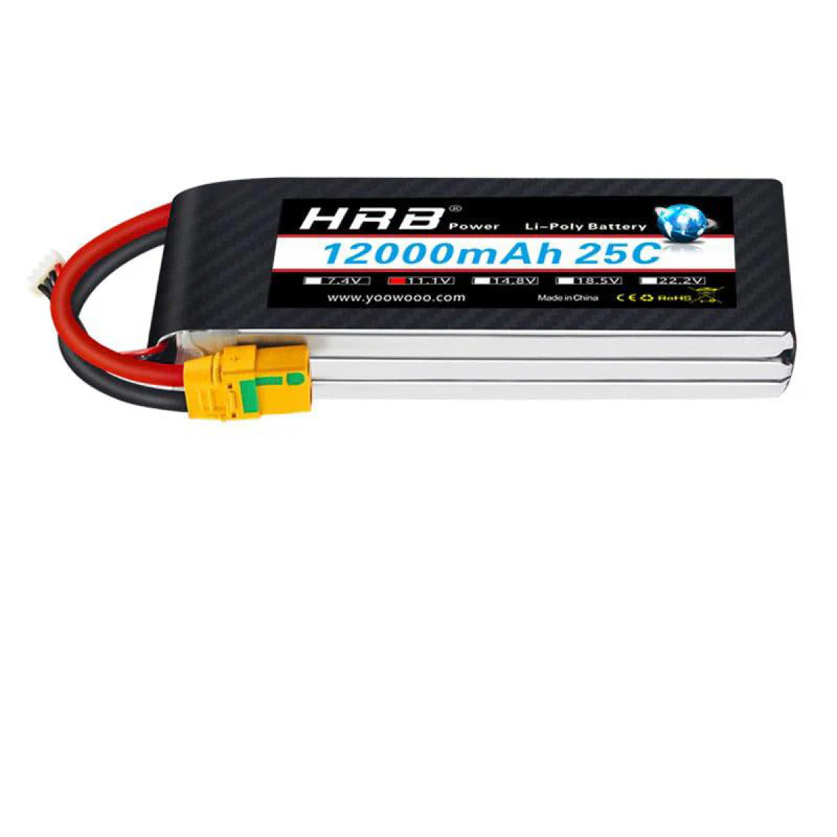 Аккумулятор HRB Lipo 3S 11.1В 12000мАч 25C XT60/T/EC2/EC3/EC5/XT90/XT30 для RC авто, лодок, дронов Аккумулятор HRB Lipo 3S 11.1В 12000мАч 25C XT60/T/EC2/EC3/EC5/XT90/XT30 для RC авто, лодок, дронов