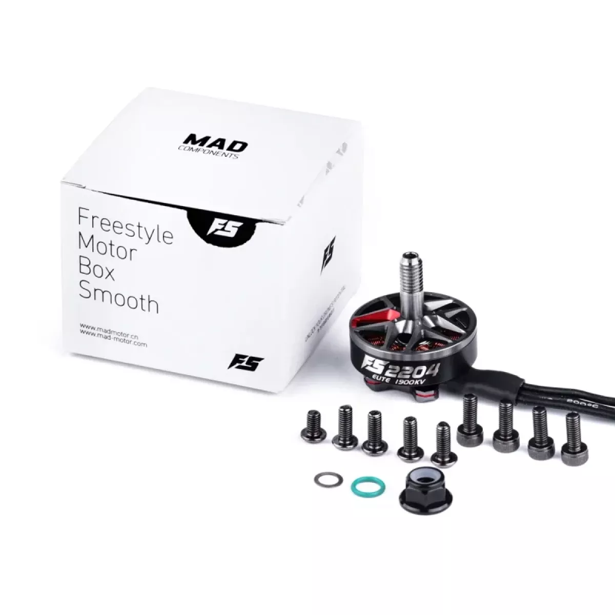 Бесколлекторный мотор MAD ELITE FS 2204 для дронов FPV с пропеллером 3-лопастным GF3630/GF D90-3B Бесколлекторный мотор MAD ELITE FS 2204 для дронов FPV с пропеллером 3-лопастным GF3630/GF D90-3B