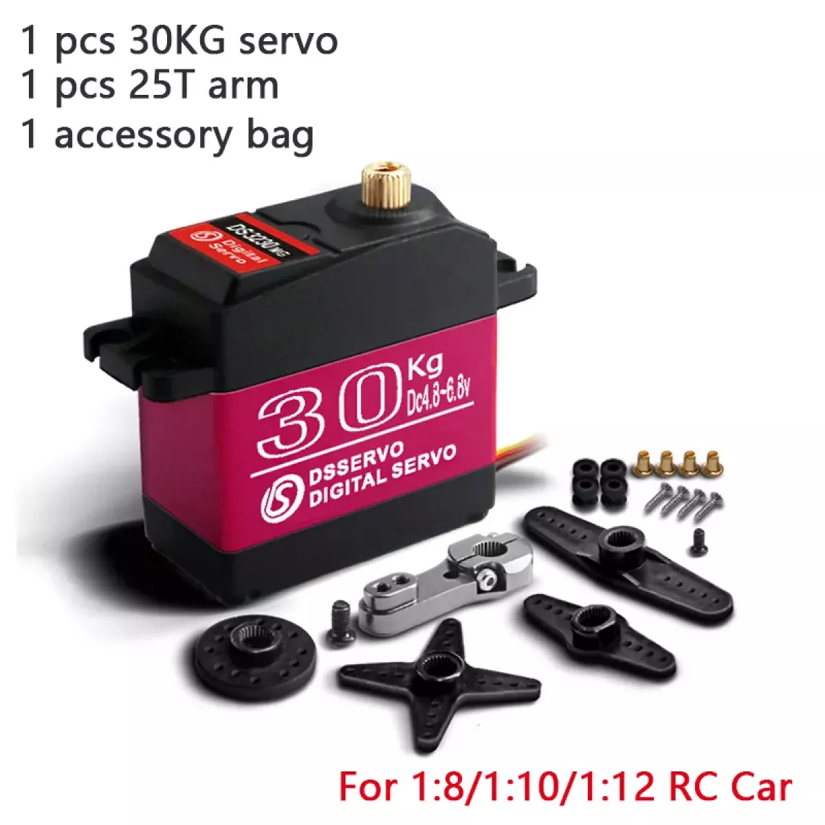Водонепроницаемый серво DS Servo 20-40кг, металл, для RC моделей 1/8 1/10, Baja, высокая скорость Водонепроницаемый серво DS Servo 20-40кг, металл, для RC моделей 1/8 1/10, Baja, высокая скорость