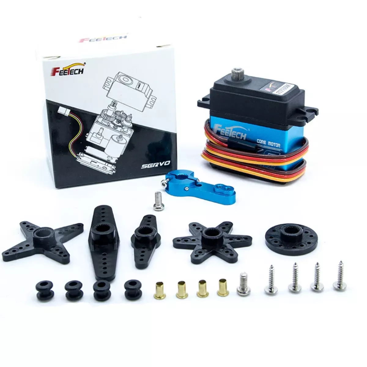 Feetech FT7135M - 35 кг серво 180° металл, водонепроницаемый для RC авто 1/8, 1/10, 1/12 Feetech FT7135M - 35 кг серво 180° металл, водонепроницаемый для RC авто 1/8, 1/10, 1/12