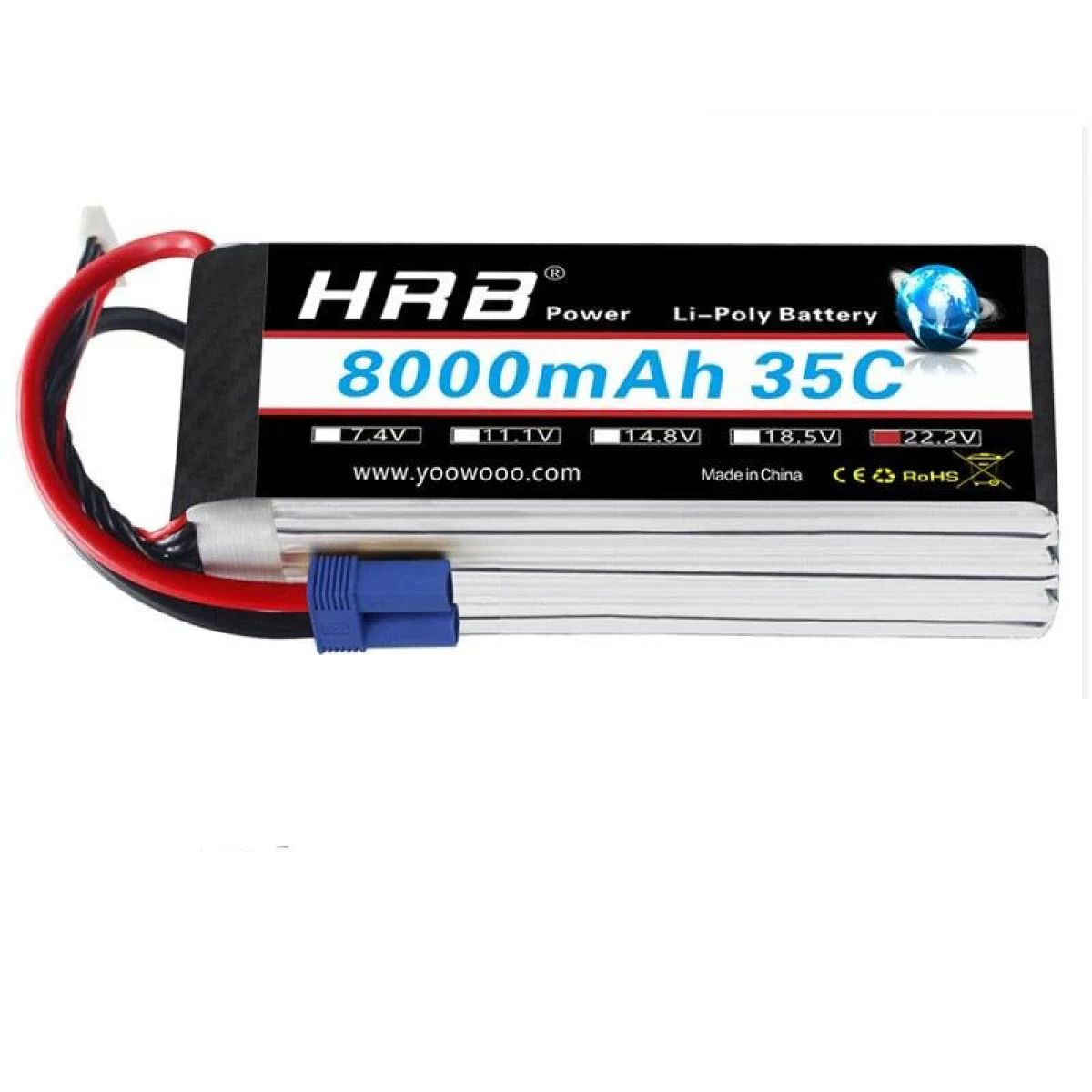 HRB 22.2V 8000mAh LiPo аккумулятор 6S XT60 EC5 XT90 Deans T XT150 AS150 35C для FPV дрона, авто, лодки HRB 22.2V 8000mAh LiPo аккумулятор 6S XT60 EC5 XT90 Deans T XT150 AS150 35C для FPV дрона, авто, лодки