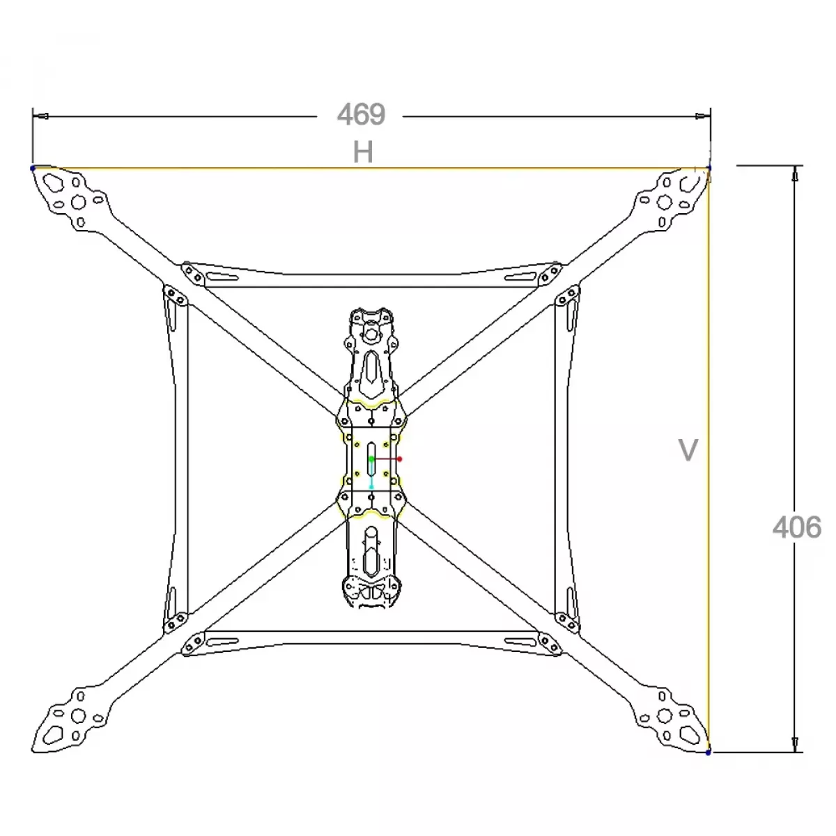 Mark 4 V2 рама дрона 539мм, H-тип, карбон, 13" FPV, комплект для сборки Mark 4 V2 рама дрона 539мм, H-тип, карбон, 13" FPV, комплект для сборки