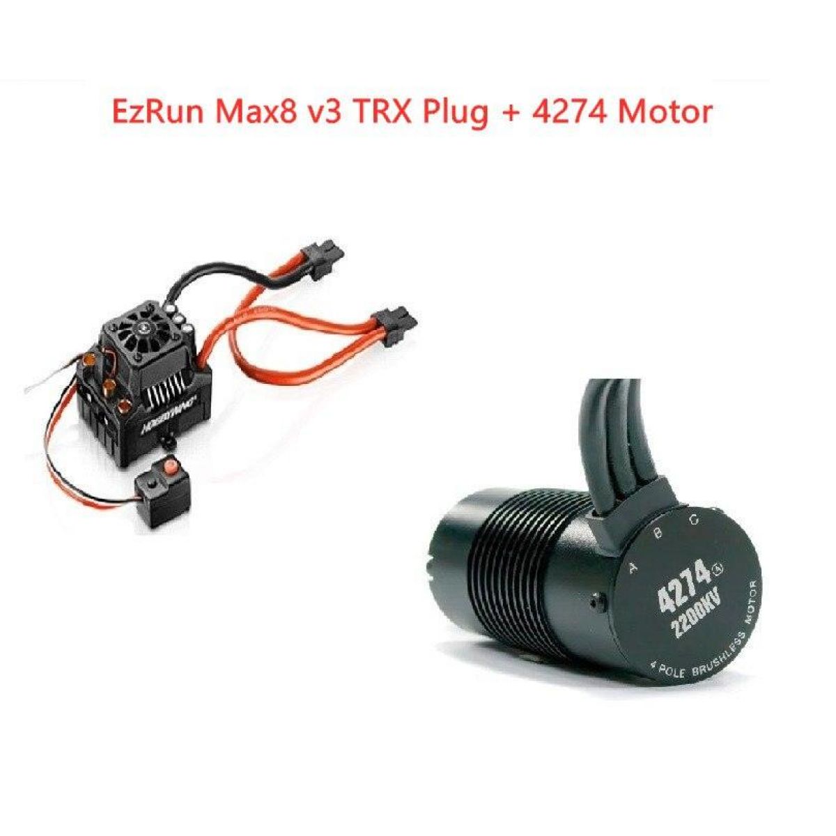Hobbywing EzRun Max8 v3 150A Водонепроницаемый Бесколлекторный ESC + 4274 2200KV Мотор для 1/8 RC Hobbywing EzRun Max8 v3 150A Водонепроницаемый Бесколлекторный ESC + 4274 2200KV Мотор для 1/8 RC