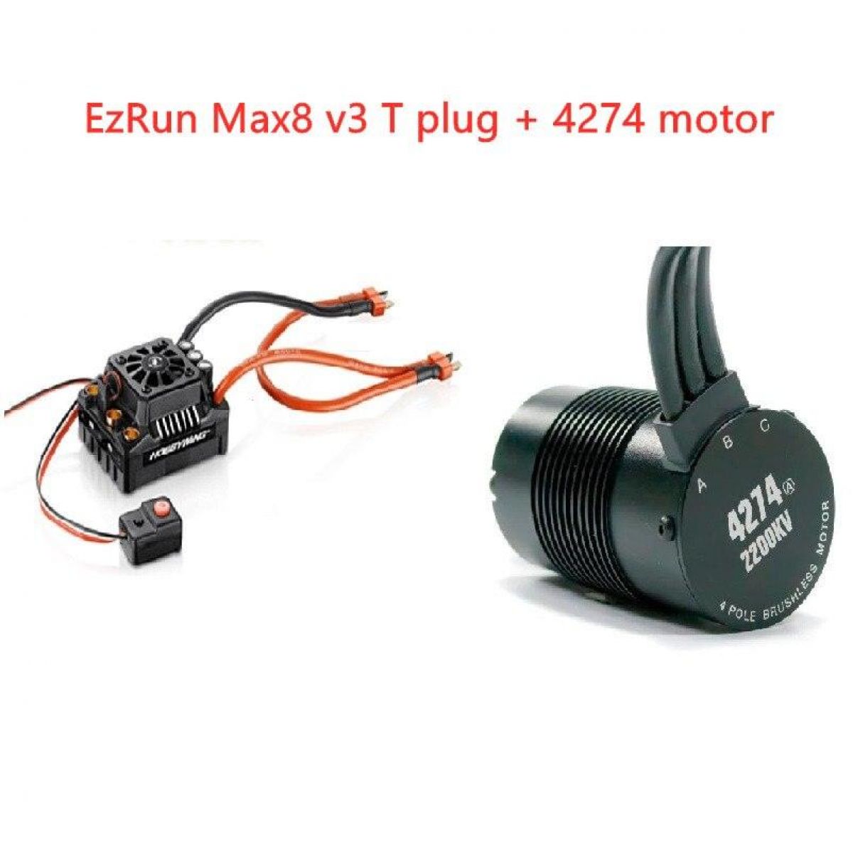 Hobbywing EzRun Max8 v3 150A Водонепроницаемый Бесколлекторный ESC + 4274 2200KV Мотор для 1/8 RC Hobbywing EzRun Max8 v3 150A Водонепроницаемый Бесколлекторный ESC + 4274 2200KV Мотор для 1/8 RC