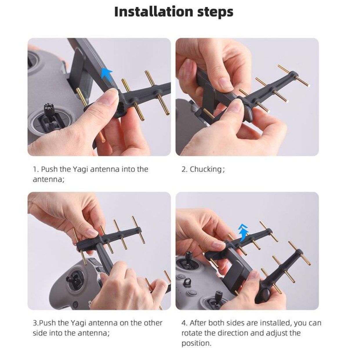 Антенна Yagi 2,4 ГГц усилитель сигнала для DJI FPV пульта, расширитель диапазона дрона RC Антенна Yagi 2,4 ГГц усилитель сигнала для DJI FPV пульта, расширитель диапазона дрона RC