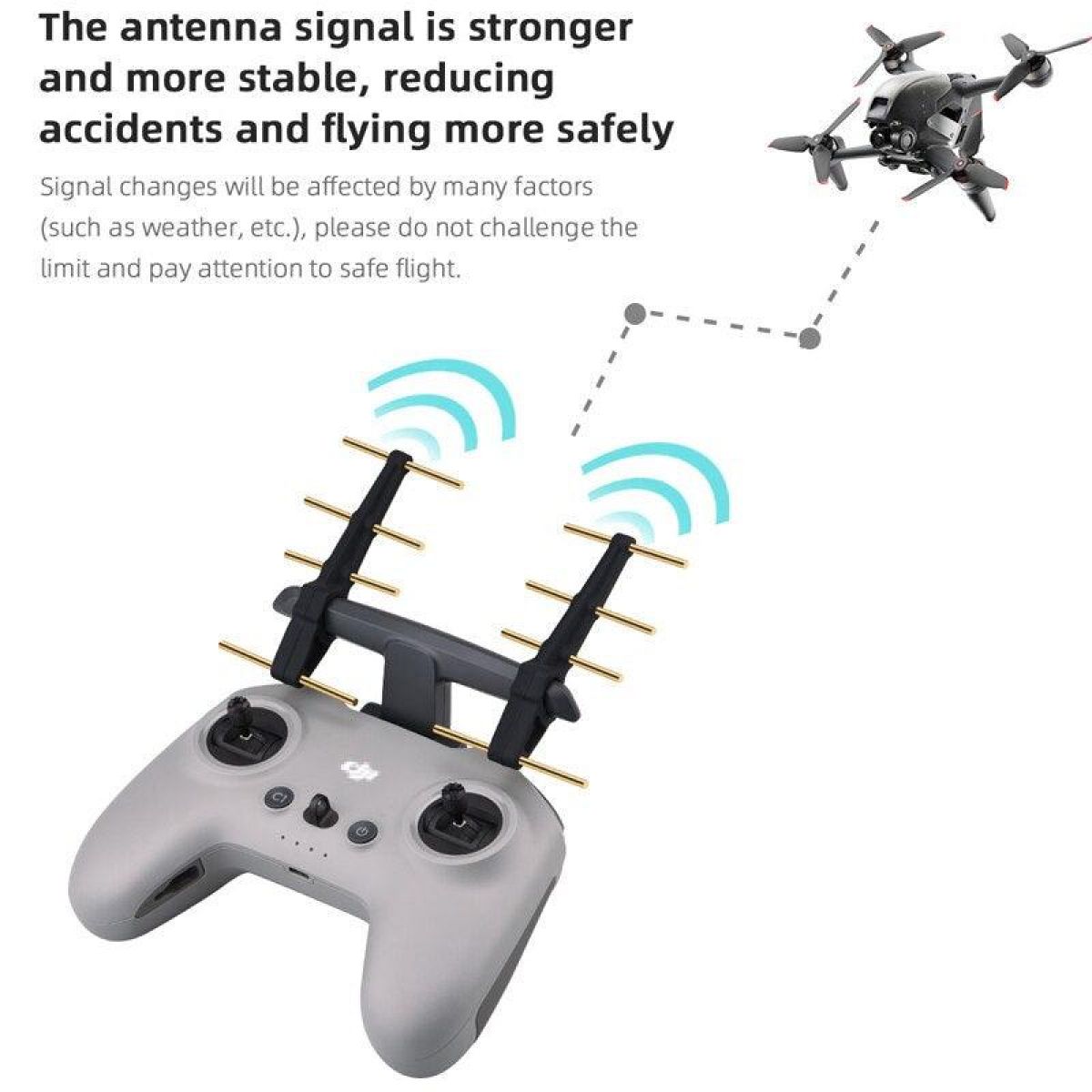 Антенна Yagi 2,4 ГГц усилитель сигнала для DJI FPV пульта, расширитель диапазона дрона RC Антенна Yagi 2,4 ГГц усилитель сигнала для DJI FPV пульта, расширитель диапазона дрона RC