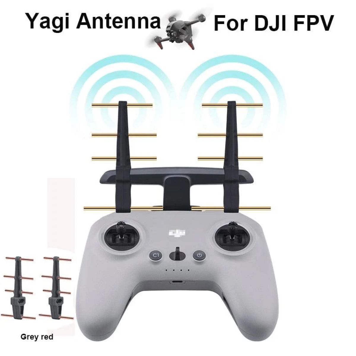 Антенна Yagi 2,4 ГГц усилитель сигнала для DJI FPV пульта, расширитель диапазона дрона RC Антенна Yagi 2,4 ГГц усилитель сигнала для DJI FPV пульта, расширитель диапазона дрона RC