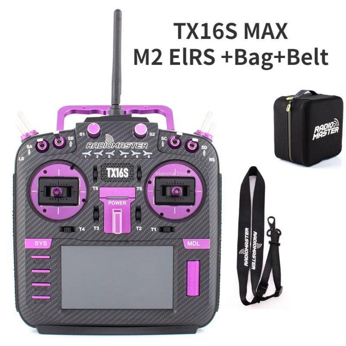Передатчик RadioMaster TX16S MAX MKII Carbon Purple JB с Hall-джойстиками и Sound Pack Передатчик RadioMaster TX16S MAX MKII Carbon Purple JB с Hall-джойстиками и Sound Pack