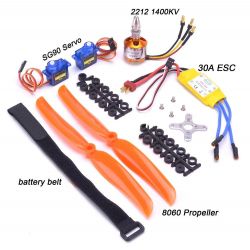 Бесщеточный мотор A2212 1400KV/2200KV, ESC 30A, SG90 9G серво, 8060 пропеллер для RC самолёта