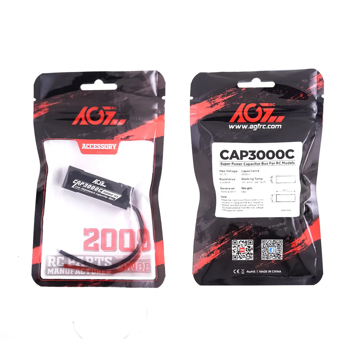 AGFRC CAP3000C алюминиевый кейс, 3000uF 16V HV суперконденсатор для 1/8 1/10 1/12 RC автомобилей AGFRC CAP3000C алюминиевый кейс, 3000uF 16V HV суперконденсатор для 1/8 1/10 1/12 RC автомобилей