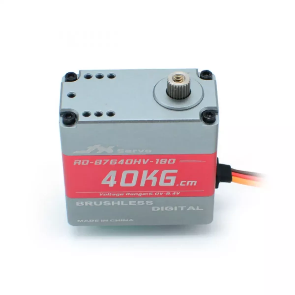 Серво JX RD-B7640HV-180 — 8.4В, 40кг·см, 180°, бесщеточный, алюминиевый корпус для РК-робота Серво JX RD-B7640HV-180 — 8.4В, 40кг·см, 180°, бесщеточный, алюминиевый корпус для РК-робота