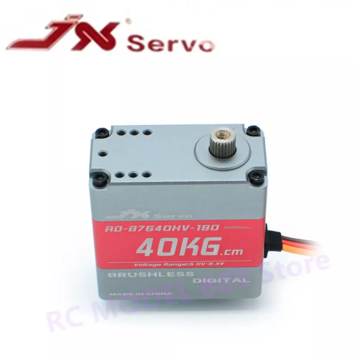 Серво JX RD-B7640HV-180 — 8.4В, 40кг·см, 180°, бесщеточный, алюминиевый корпус для РК-робота Серво JX RD-B7640HV-180 — 8.4В, 40кг·см, 180°, бесщеточный, алюминиевый корпус для РК-робота