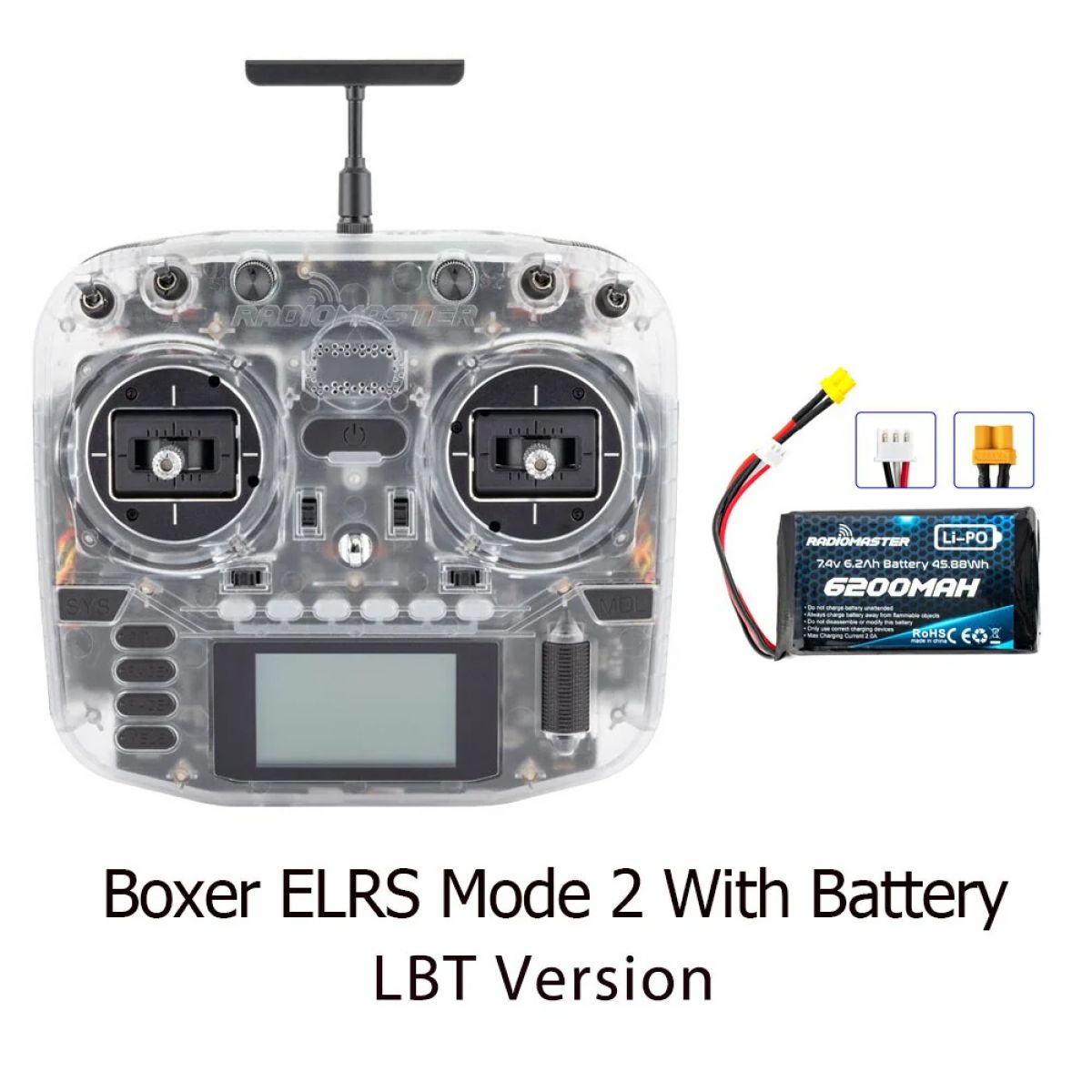 RadioMaster Boxer Прозрачный — передатчик ExpressLRS 2.4G 16 кан. с Hall-джойстиками RadioMaster Boxer Прозрачный — передатчик ExpressLRS 2.4G 16 кан. с Hall-джойстиками