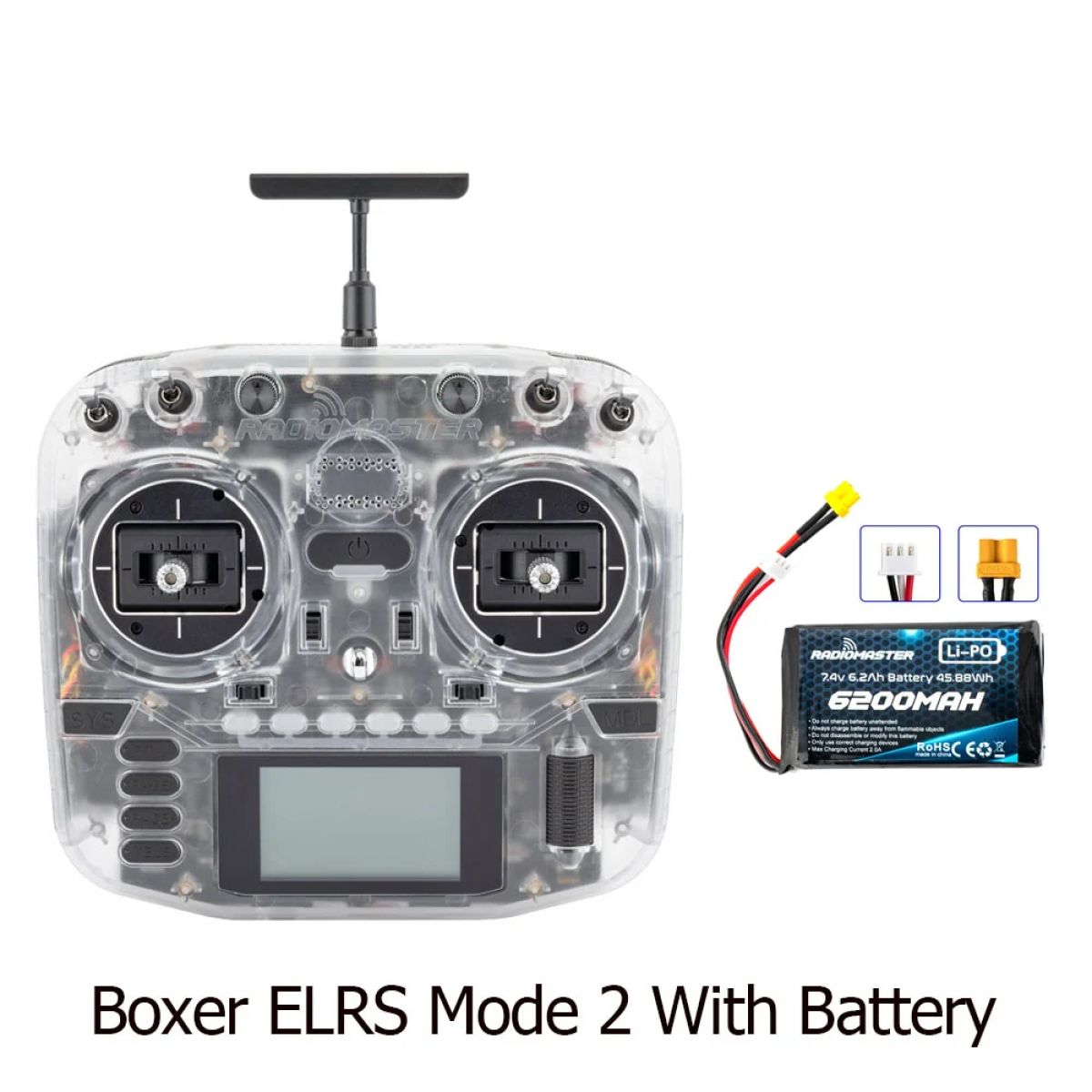 RadioMaster Boxer Прозрачный — передатчик ExpressLRS 2.4G 16 кан. с Hall-джойстиками RadioMaster Boxer Прозрачный — передатчик ExpressLRS 2.4G 16 кан. с Hall-джойстиками