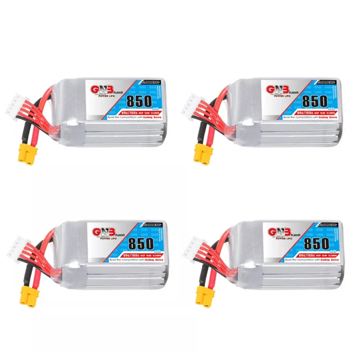 Аккумулятор GNB 4S 14.8V 850mAh 80C/160C LiPo для FPV гоночных дронов Аккумулятор GNB 4S 14.8V 850mAh 80C/160C LiPo для FPV гоночных дронов