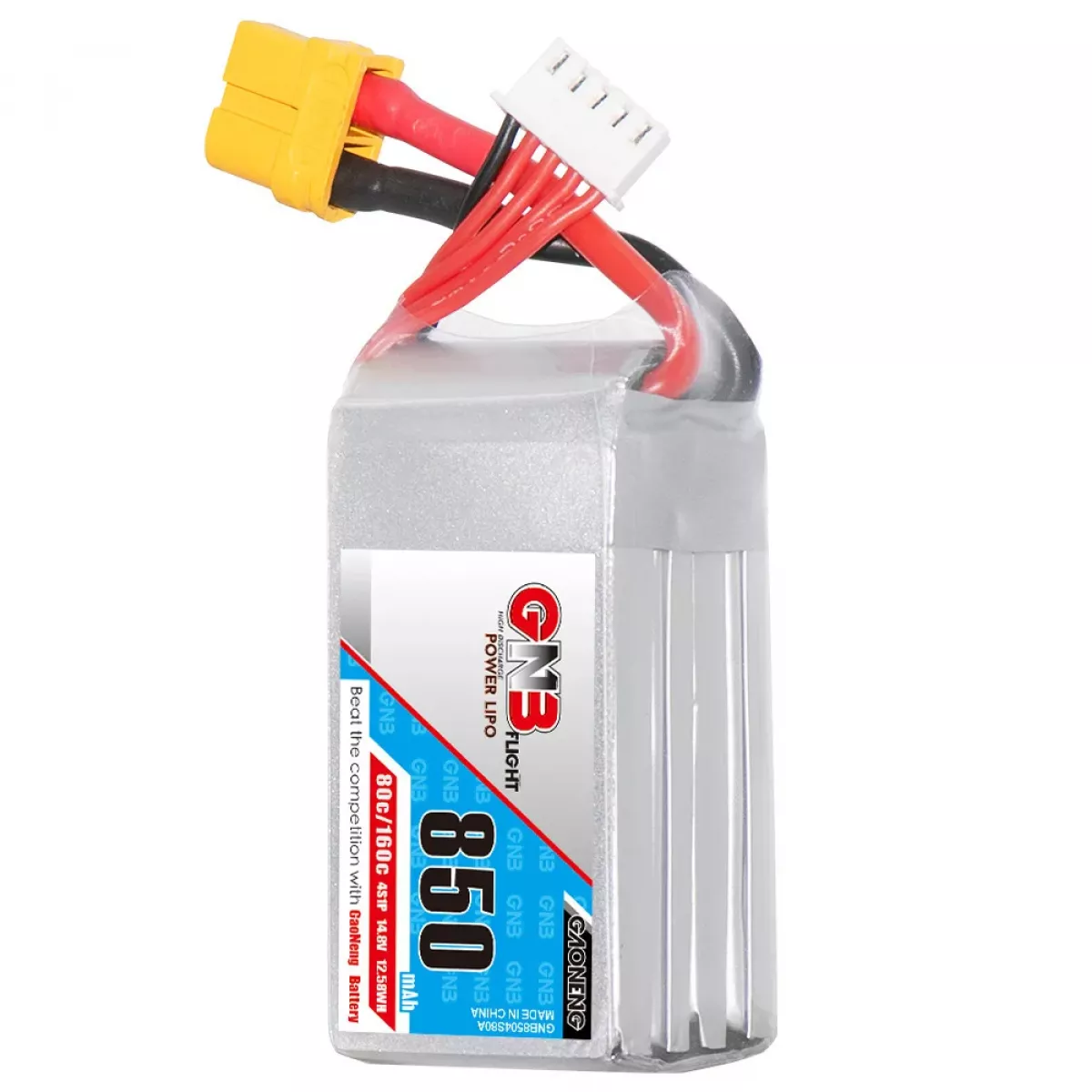 Аккумулятор GNB 4S 14.8V 850mAh 80C/160C LiPo для FPV гоночных дронов Аккумулятор GNB 4S 14.8V 850mAh 80C/160C LiPo для FPV гоночных дронов