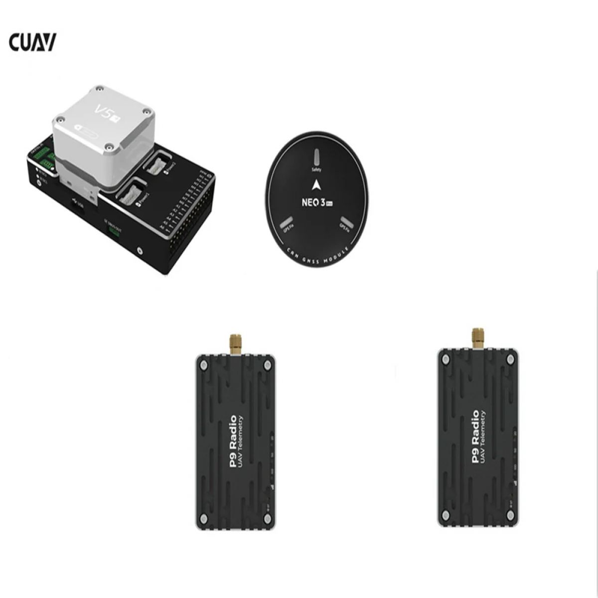 CUAV P9 радиомодем и автопилот Pixhawk V5+ с GPS NEO 3 Pro, комплект FPV телеметрии CUAV P9 радиомодем и автопилот Pixhawk V5+ с GPS NEO 3 Pro, комплект FPV телеметрии