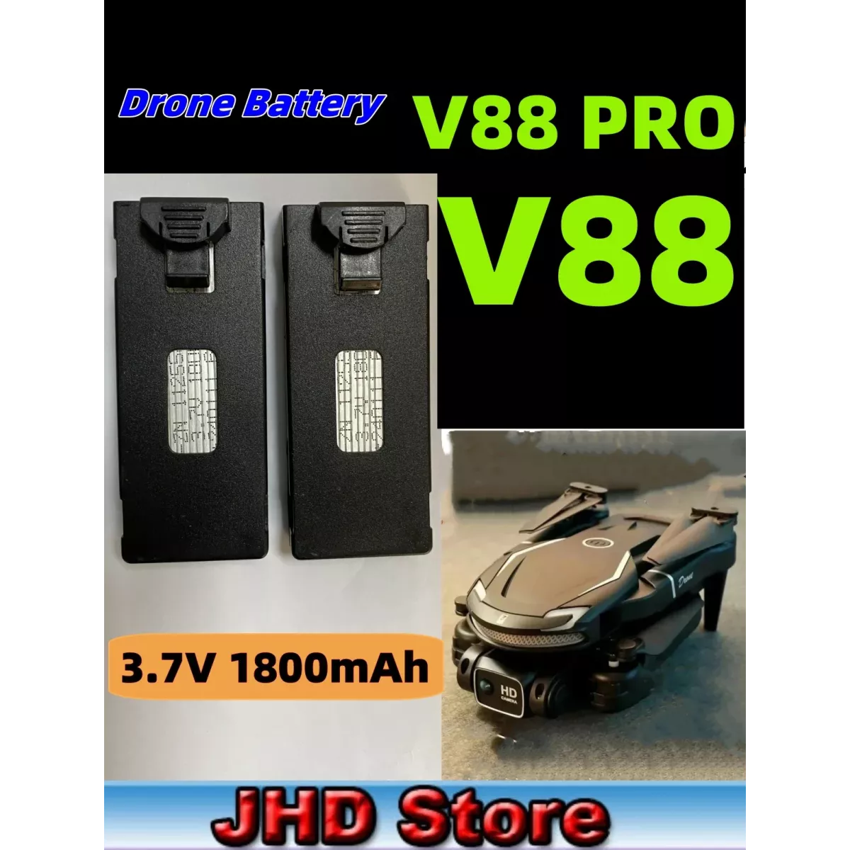 Аккумулятор для дрона V88, 3.7В 1800мАч Аккумулятор для дрона V88, 3.7В 1800мАч