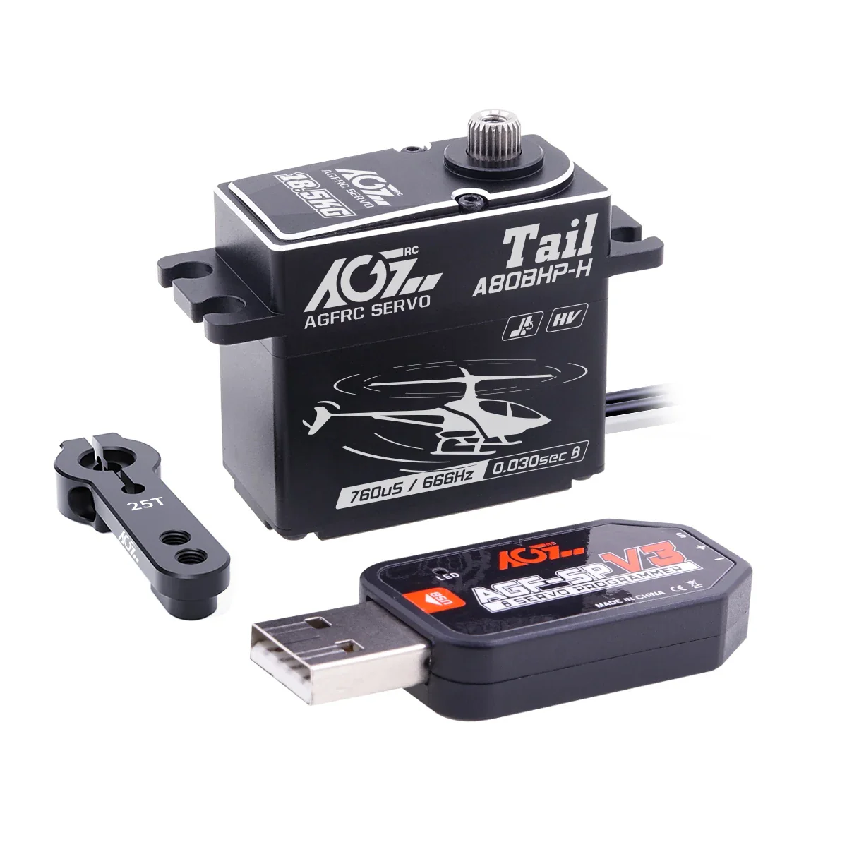 AGFRC A80BHX-H — 8.4V 30кг программируемый серво для вертолёта, бесщёточный, высокое напряжение AGFRC A80BHX-H — 8.4V 30кг программируемый серво для вертолёта, бесщёточный, высокое напряжение