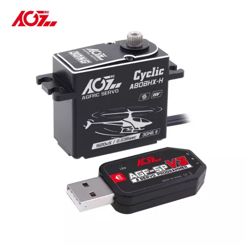 AGFRC A80BHX-H — 8.4V 30кг программируемый серво для вертолёта, бесщёточный, высокое напряжение