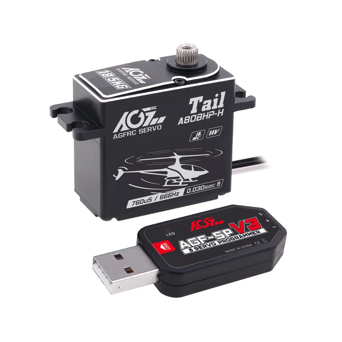AGFRC A80BHX-H — 8.4V 30кг программируемый серво для вертолёта, бесщёточный, высокое напряжение AGFRC A80BHX-H — 8.4V 30кг программируемый серво для вертолёта, бесщёточный, высокое напряжение