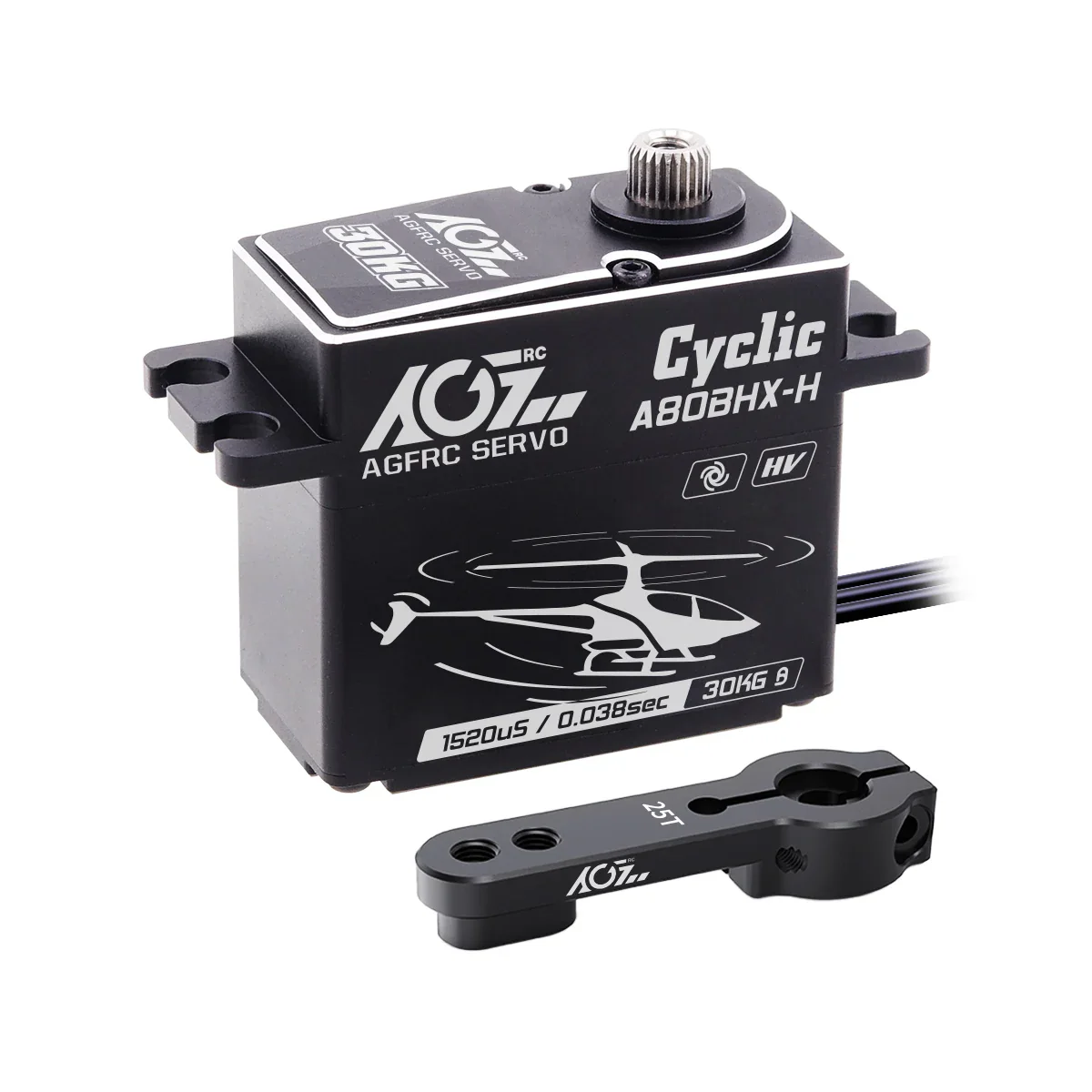 AGFRC A80BHX-H — 8.4V 30кг программируемый серво для вертолёта, бесщёточный, высокое напряжение AGFRC A80BHX-H — 8.4V 30кг программируемый серво для вертолёта, бесщёточный, высокое напряжение