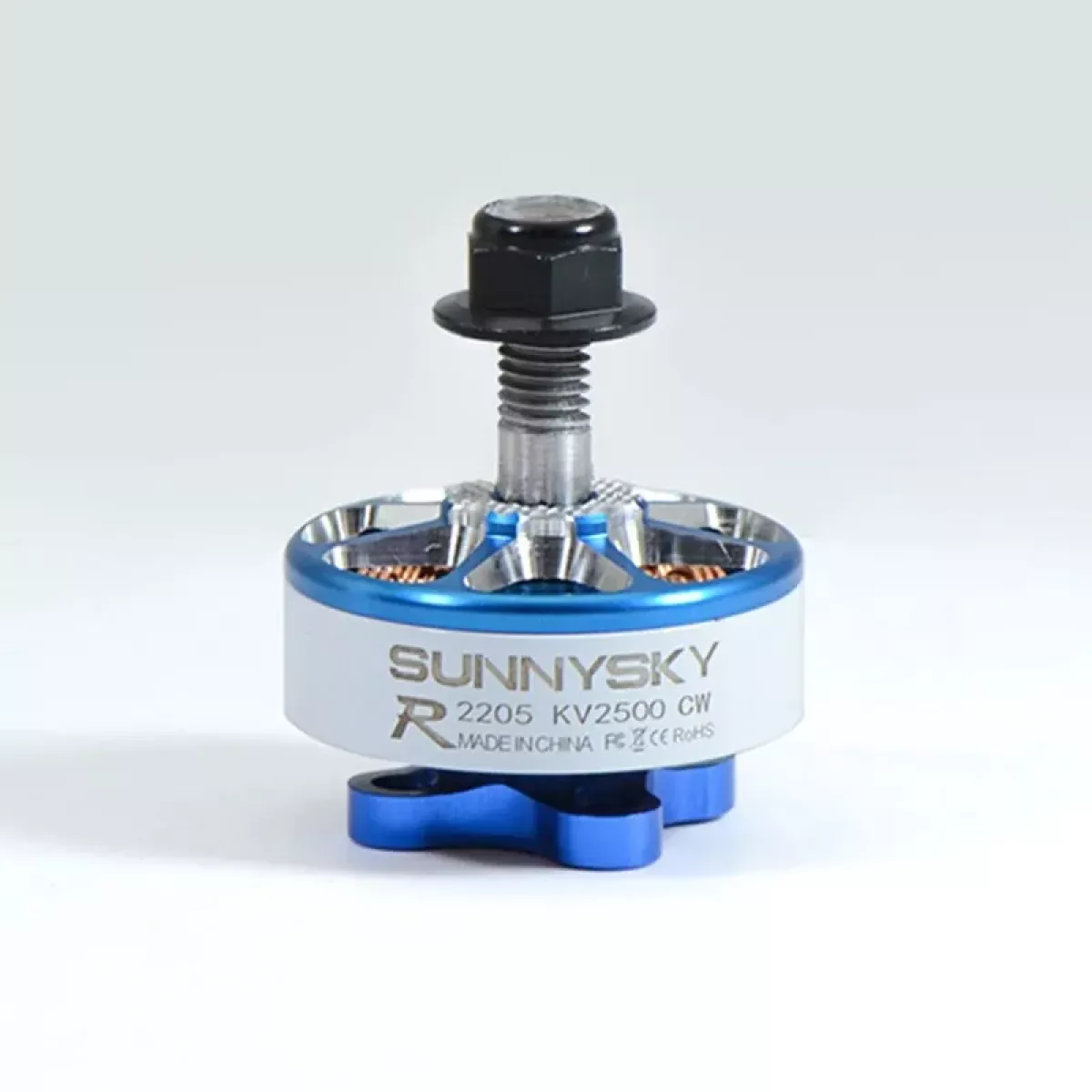 Бесколлекторный мотор Sunnysky E-R2205 2300KV/2500KV 3-4S для 5" FPV дрона, красный/синий/серый Бесколлекторный мотор Sunnysky E-R2205 2300KV/2500KV 3-4S для 5" FPV дрона, красный/синий/серый