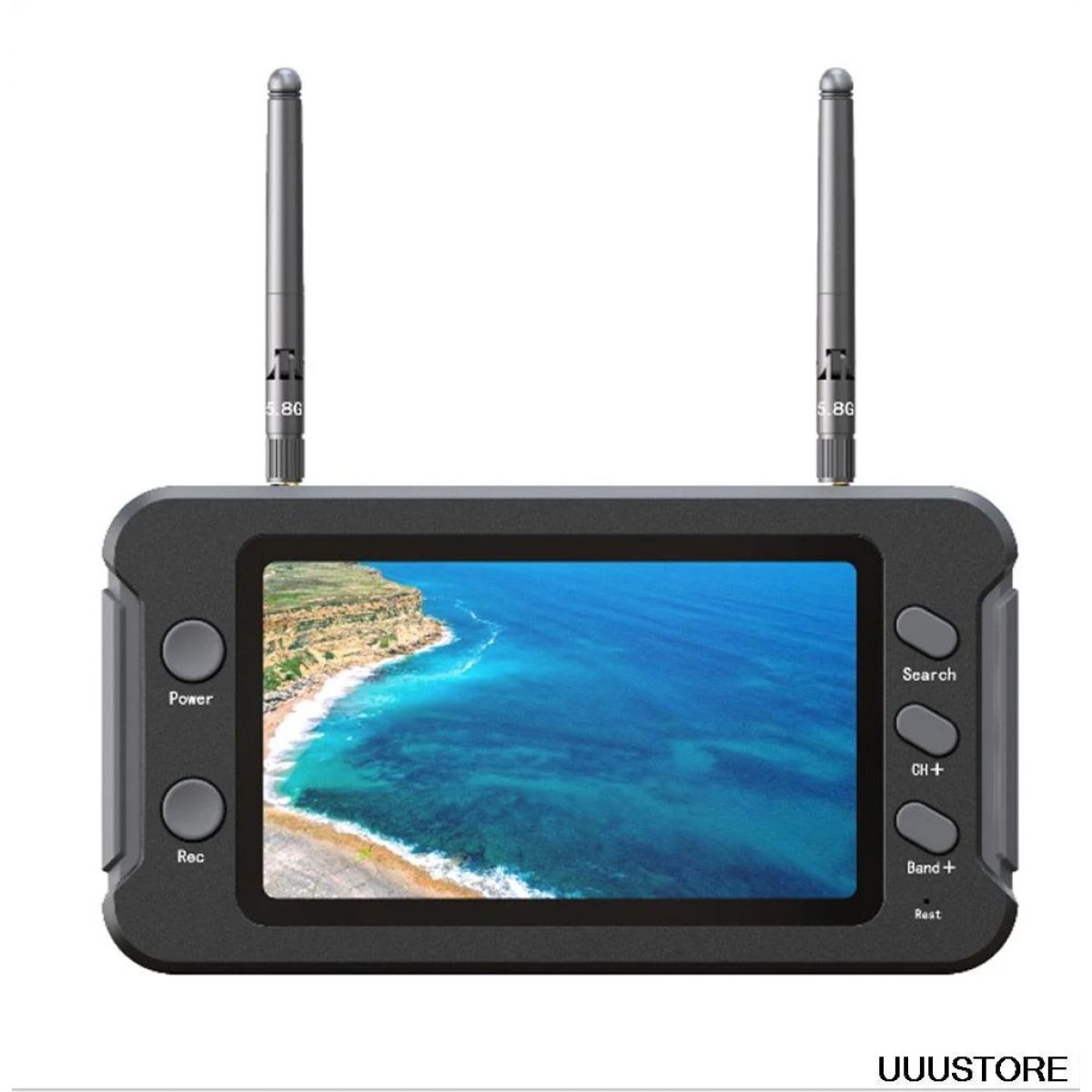FPV монитор 4.3" IPS HD 800x480 с приёмником 5.8ГГц 40 каналов Diversity для RC дронов FPV монитор 4.3" IPS HD 800x480 с приёмником 5.8ГГц 40 каналов Diversity для RC дронов