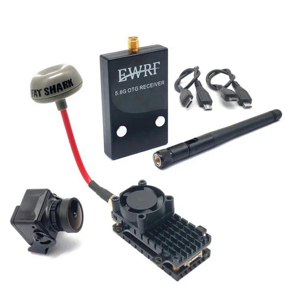 5.8ГГц 48CH 2W VTX — дальнобойный FPV видеопередатчик + EWRF UVC OTG приёмник + CMOS 1200TVL 2.5мм FPV камера 5.8ГГц 48CH 2W VTX — дальнобойный FPV видеопередатчик + EWRF UVC OTG приёмник + CMOS 1200TVL 2.5мм FPV камера
