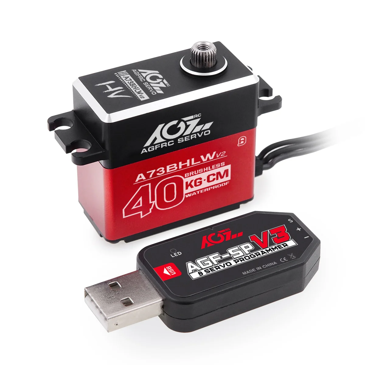 AGFRC A73BHLW V2 Серво - HV 40КГ Бесколлекторный Водонепроницаемый Серво для 1/10 RC моделей AGFRC A73BHLW V2 Серво - HV 40КГ Бесколлекторный Водонепроницаемый Серво для 1/10 RC моделей