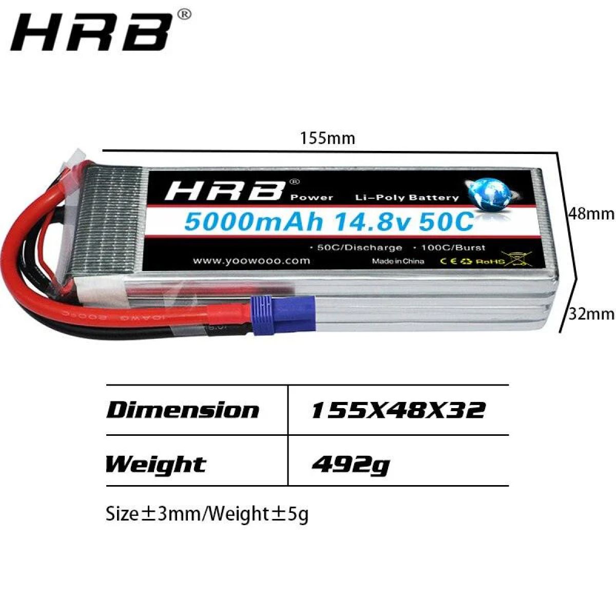 2 шт. HRB Lipo аккумуляторы 2S/3S/4S/6S 11.1V/14.8V 5000/6000/3300/4000mAh EC5 T PLUG XT60 для RC 2 шт. HRB Lipo аккумуляторы 2S/3S/4S/6S 11.1V/14.8V 5000/6000/3300/4000mAh EC5 T PLUG XT60 для RC