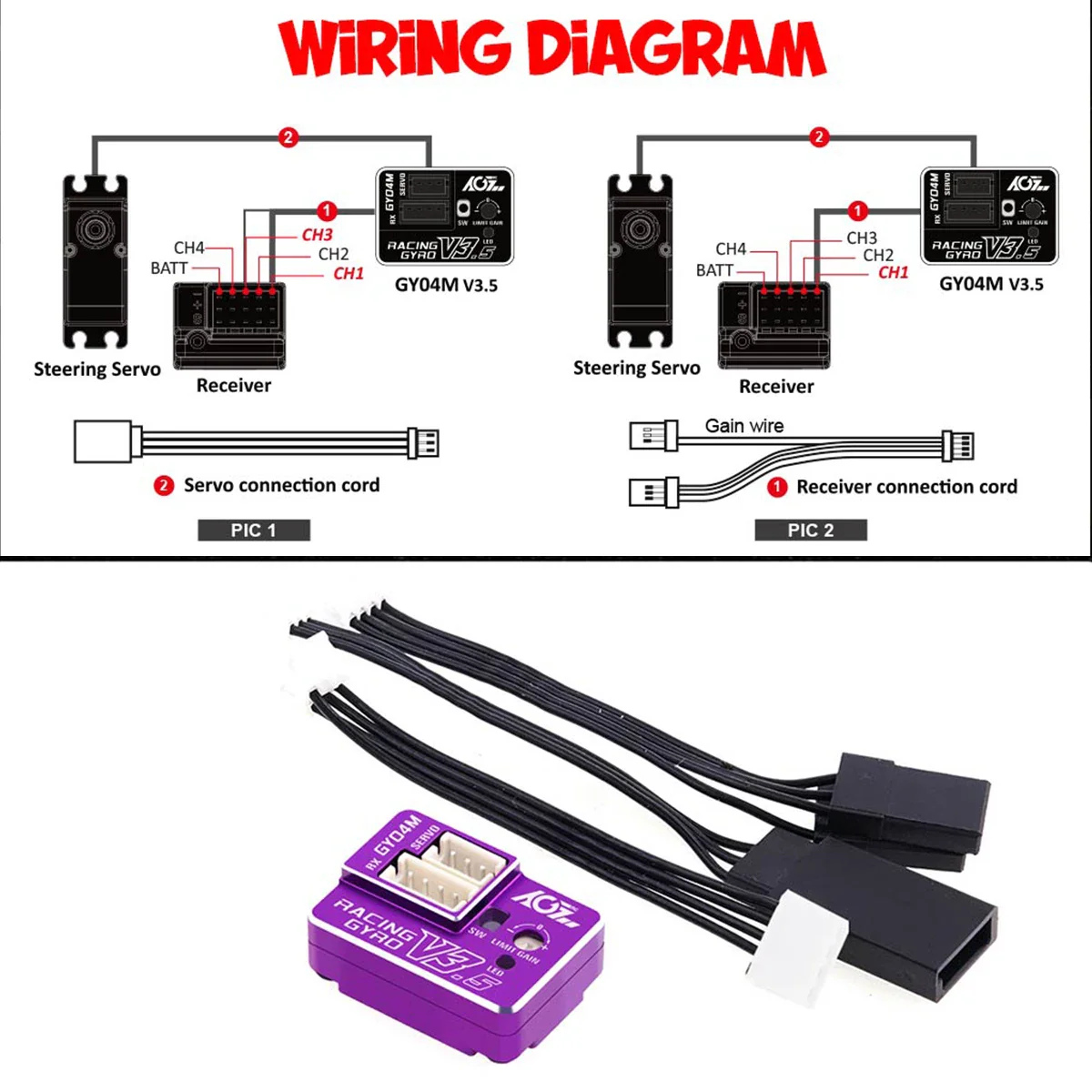 AGFRC GY04M V3.5 (Purple) алюминиевый корпус – мини-гироскоп двойной чувствительности для Mini-Z Drift F1 Touring Offroad AGFRC GY04M V3.5 (Purple) алюминиевый корпус – мини-гироскоп двойной чувствительности для Mini-Z Drift F1 Touring Offroad
