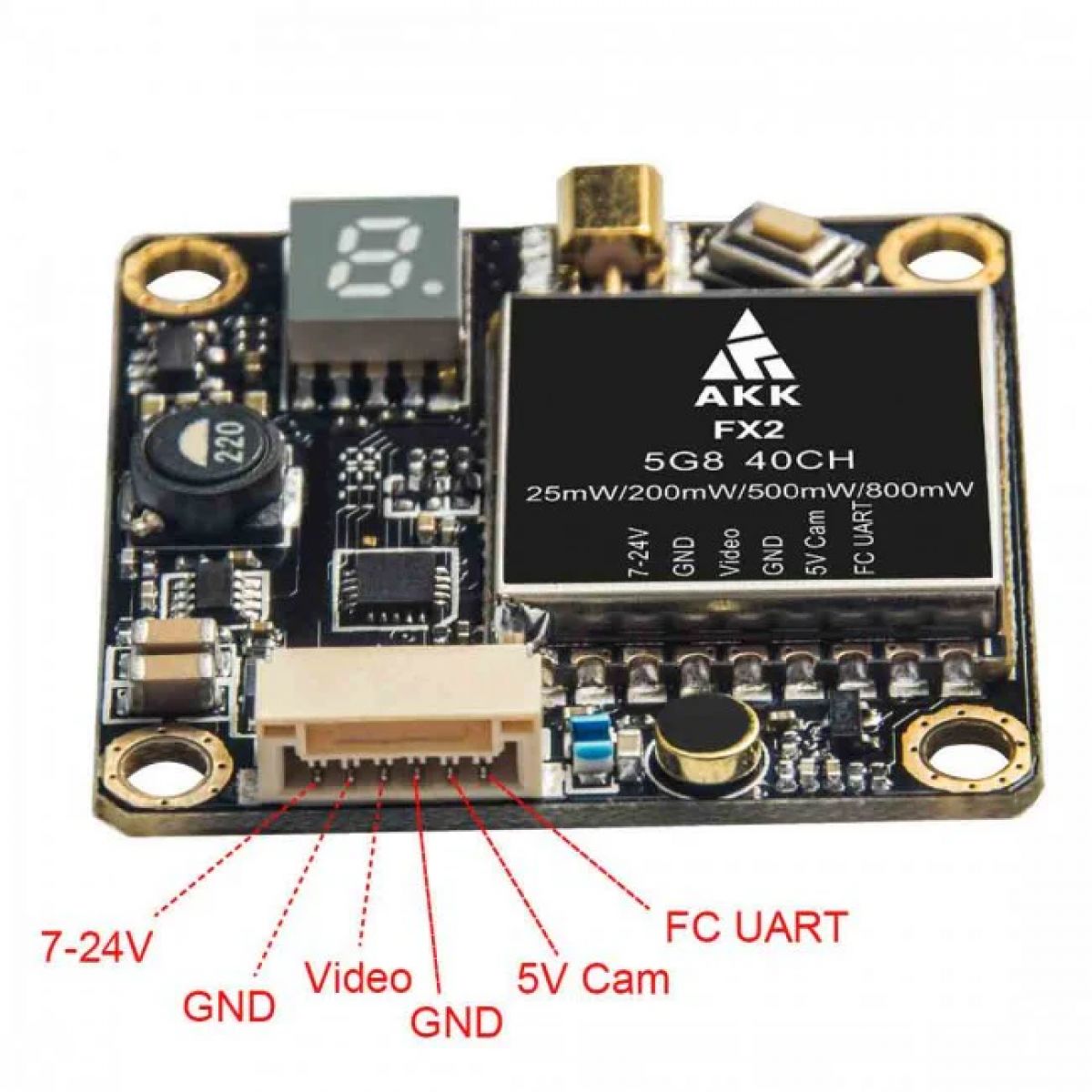 AKK FX2 VTX - 5.8ГГц 40Каналов 25/200/500/800мВт регулируемый FPV видеопередатчик с OSD Betaflight AKK FX2 VTX - 5.8ГГц 40Каналов 25/200/500/800мВт регулируемый FPV видеопередатчик с OSD Betaflight
