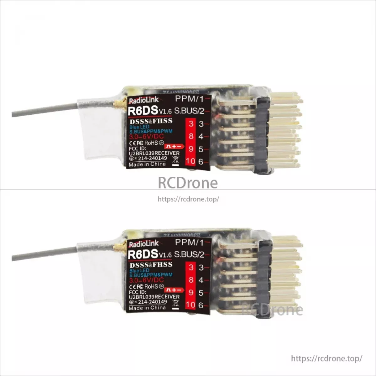 Приёмник RadioLink R6DS V1.6 2.4ГГц 6/10CH SBUS/PPM/PWM с DSSS&FHSS, телеметрией, 600м Приёмник RadioLink R6DS V1.6 2.4ГГц 6/10CH SBUS/PPM/PWM с DSSS&FHSS, телеметрией, 600м