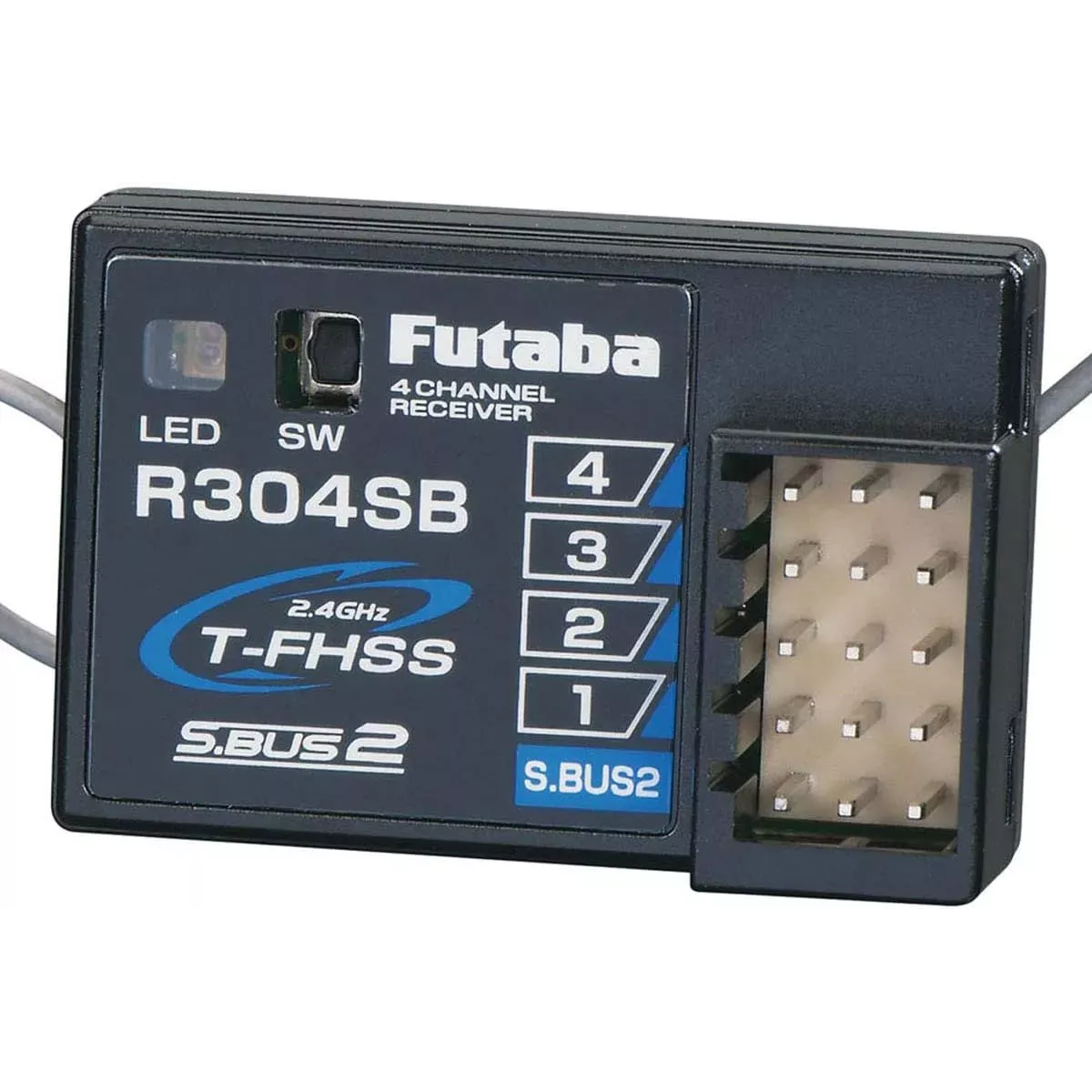 Приёмник Futaba R304SB T-FHSS, 4 канала, телеметрия, 4.8–7.4В, для наземных RC моделей Приёмник Futaba R304SB T-FHSS, 4 канала, телеметрия, 4.8–7.4В, для наземных RC моделей