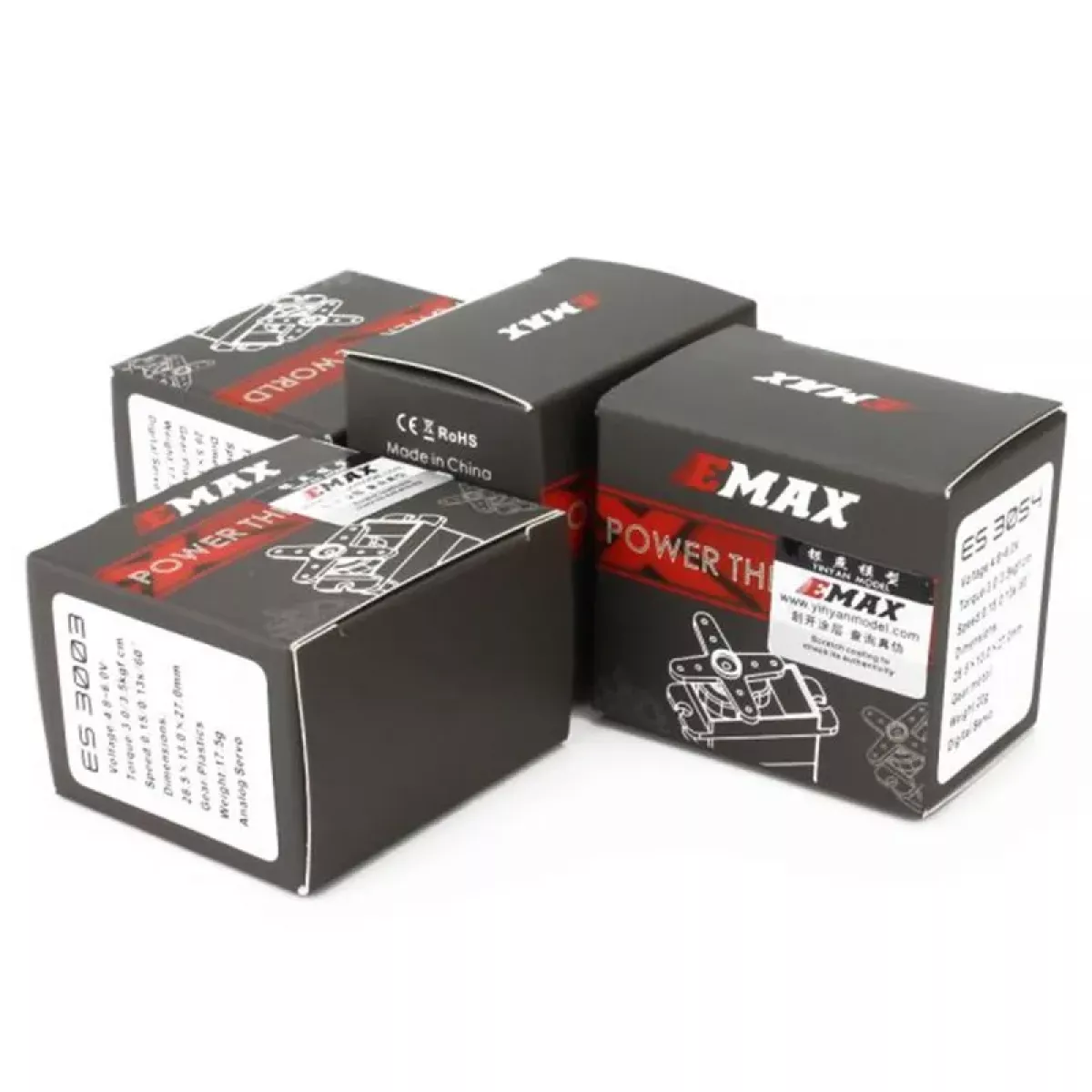 Emax ES3053 — 17г, 3.5кг, 0.13с, 23T, пластиковый цифровой сервопривод для RC самолёта, апгрейд ES3153 Emax ES3053 — 17г, 3.5кг, 0.13с, 23T, пластиковый цифровой сервопривод для RC самолёта, апгрейд ES3153