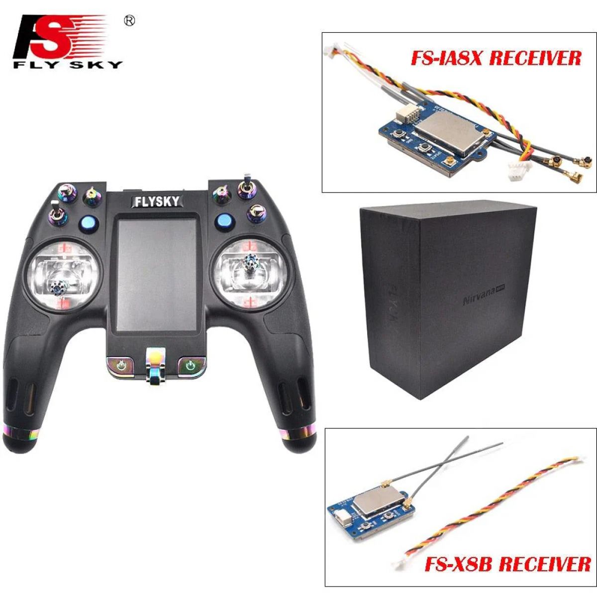Передатчик Flysky FS-NV14 2.4G 14CH с сенсорным экраном 3.5" + 2 приёмника для FPV дрона/самолёта Передатчик Flysky FS-NV14 2.4G 14CH с сенсорным экраном 3.5" + 2 приёмника для FPV дрона/самолёта
