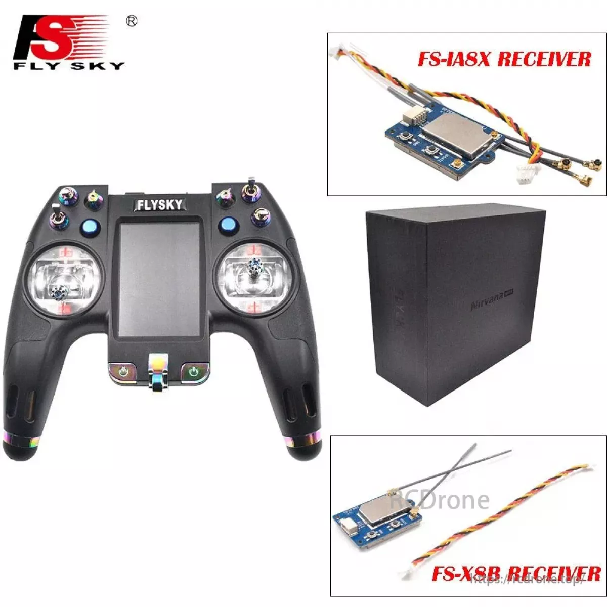 Передатчик Flysky FS-NV14 2.4G 14CH с сенсорным экраном 3.5" + 2 приёмника для FPV дрона/самолёта Передатчик Flysky FS-NV14 2.4G 14CH с сенсорным экраном 3.5" + 2 приёмника для FPV дрона/самолёта