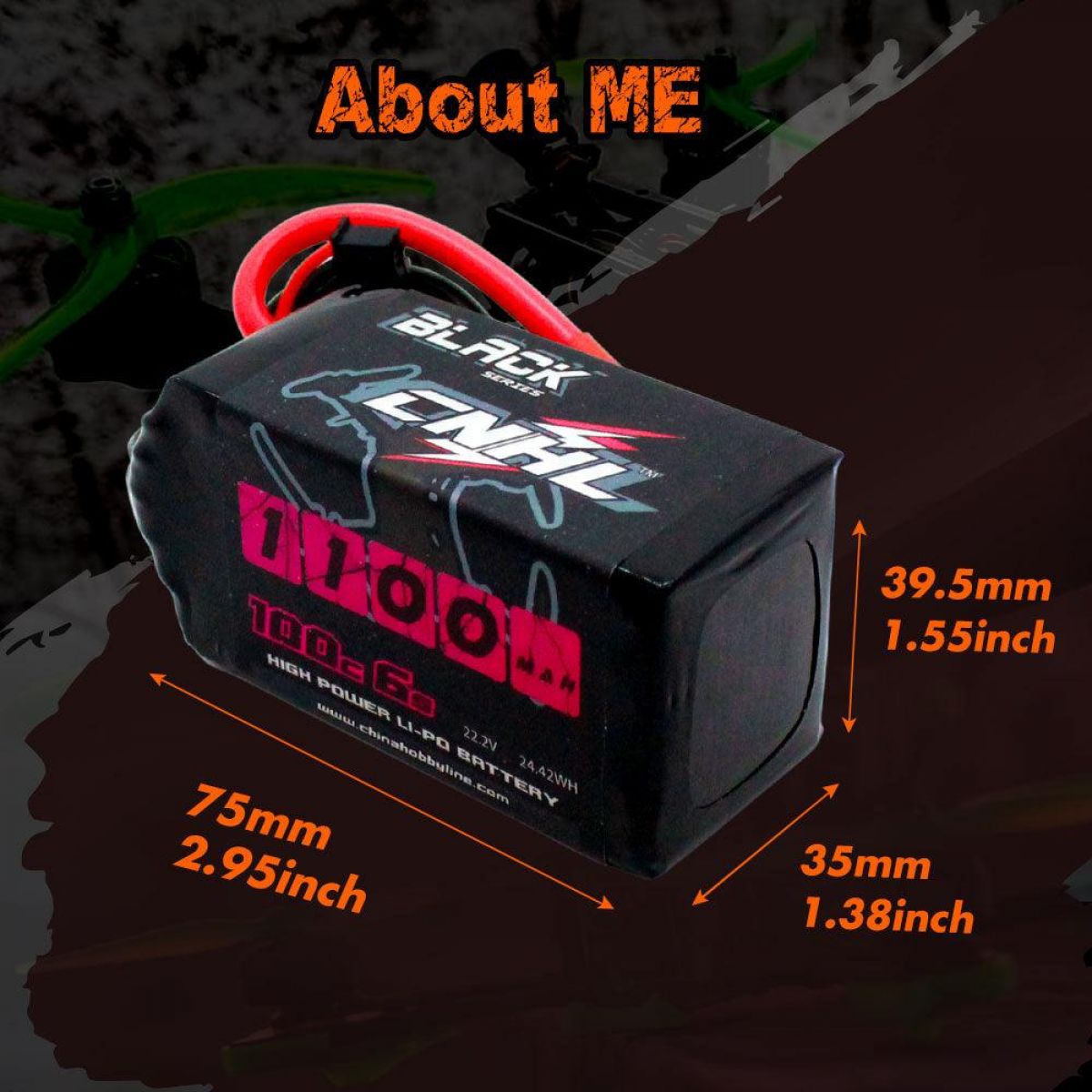 2 шт. CNHL Lipo 4S/6S 14.8В/22.2В 1100-1500mAh 100C XT60 для RC FPV квадрокоптера, дрона, самолёта 2 шт. CNHL Lipo 4S/6S 14.8В/22.2В 1100-1500mAh 100C XT60 для RC FPV квадрокоптера, дрона, самолёта