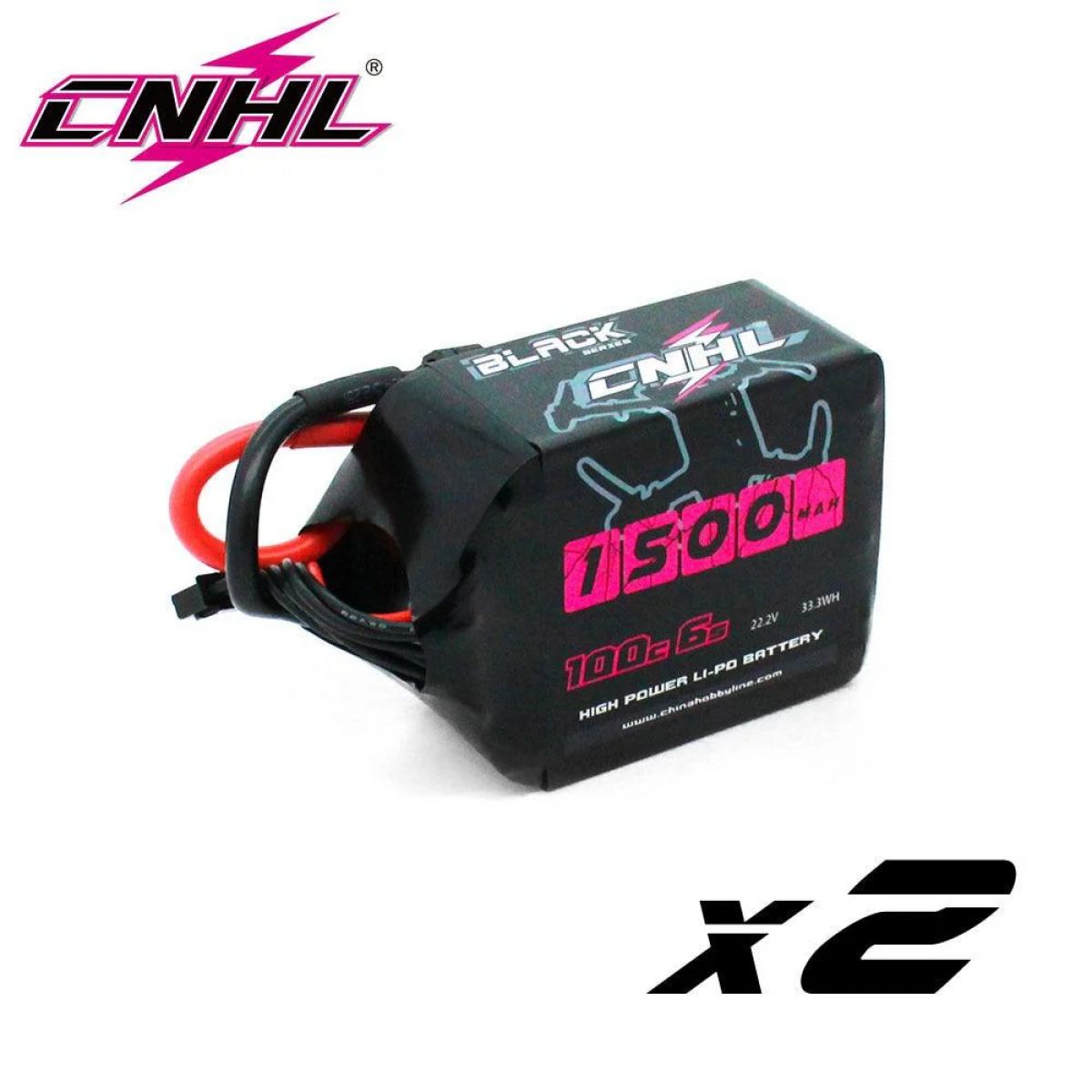 2 шт. CNHL Lipo 4S/6S 14.8В/22.2В 1100-1500mAh 100C XT60 для RC FPV квадрокоптера, дрона, самолёта 2 шт. CNHL Lipo 4S/6S 14.8В/22.2В 1100-1500mAh 100C XT60 для RC FPV квадрокоптера, дрона, самолёта