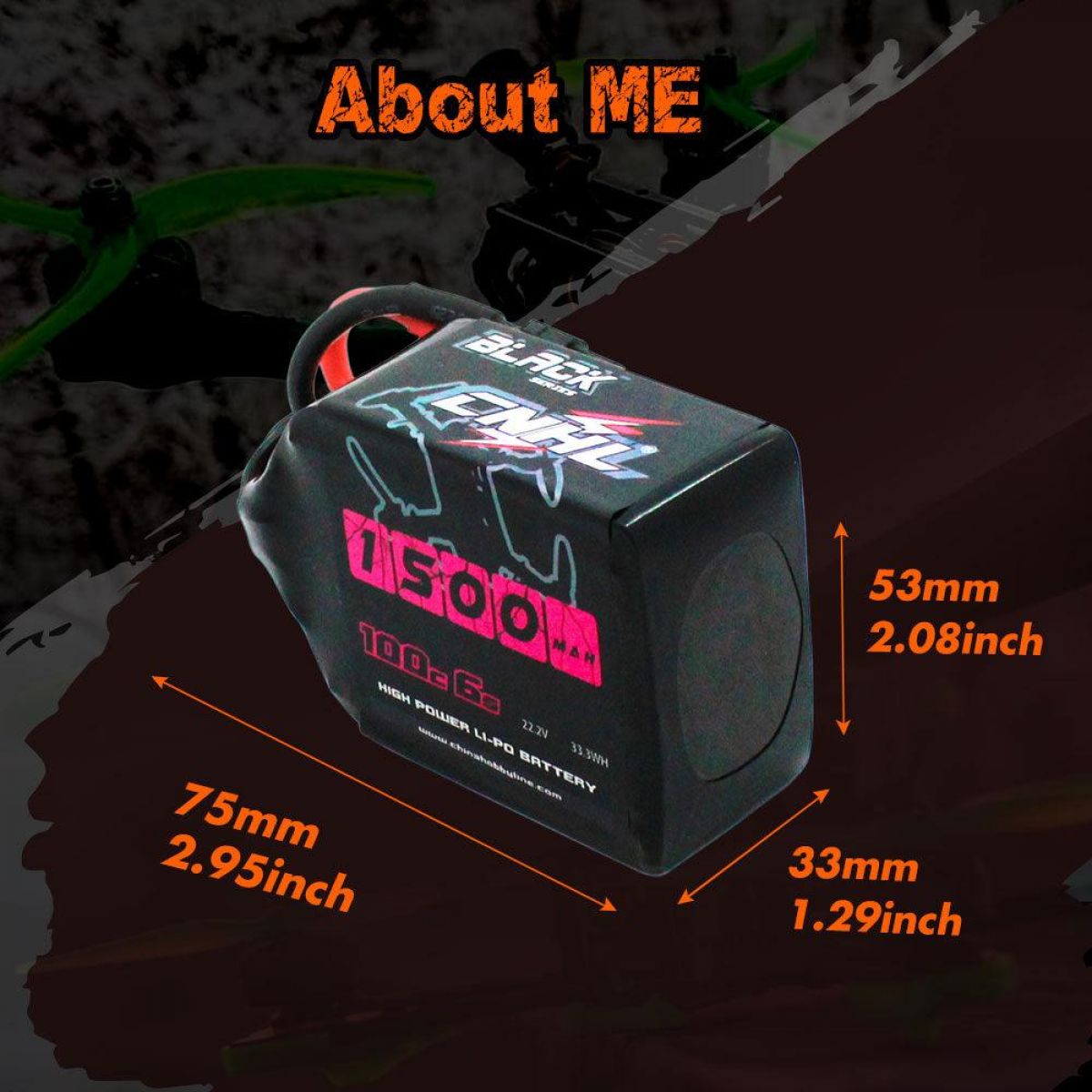 2 шт. CNHL Lipo 4S/6S 14.8В/22.2В 1100-1500mAh 100C XT60 для RC FPV квадрокоптера, дрона, самолёта 2 шт. CNHL Lipo 4S/6S 14.8В/22.2В 1100-1500mAh 100C XT60 для RC FPV квадрокоптера, дрона, самолёта