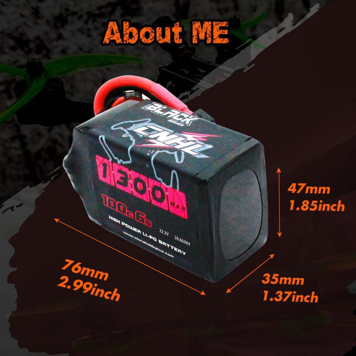 2 шт. CNHL Lipo 4S/6S 14.8В/22.2В 1100-1500mAh 100C XT60 для RC FPV квадрокоптера, дрона, самолёта 2 шт. CNHL Lipo 4S/6S 14.8В/22.2В 1100-1500mAh 100C XT60 для RC FPV квадрокоптера, дрона, самолёта