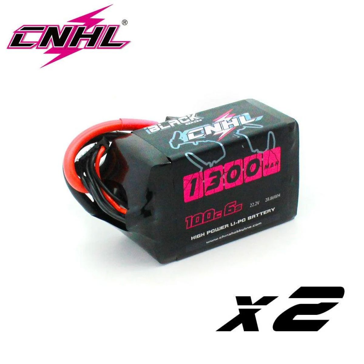 2 шт. CNHL Lipo 4S/6S 14.8В/22.2В 1100-1500mAh 100C XT60 для RC FPV квадрокоптера, дрона, самолёта 2 шт. CNHL Lipo 4S/6S 14.8В/22.2В 1100-1500mAh 100C XT60 для RC FPV квадрокоптера, дрона, самолёта