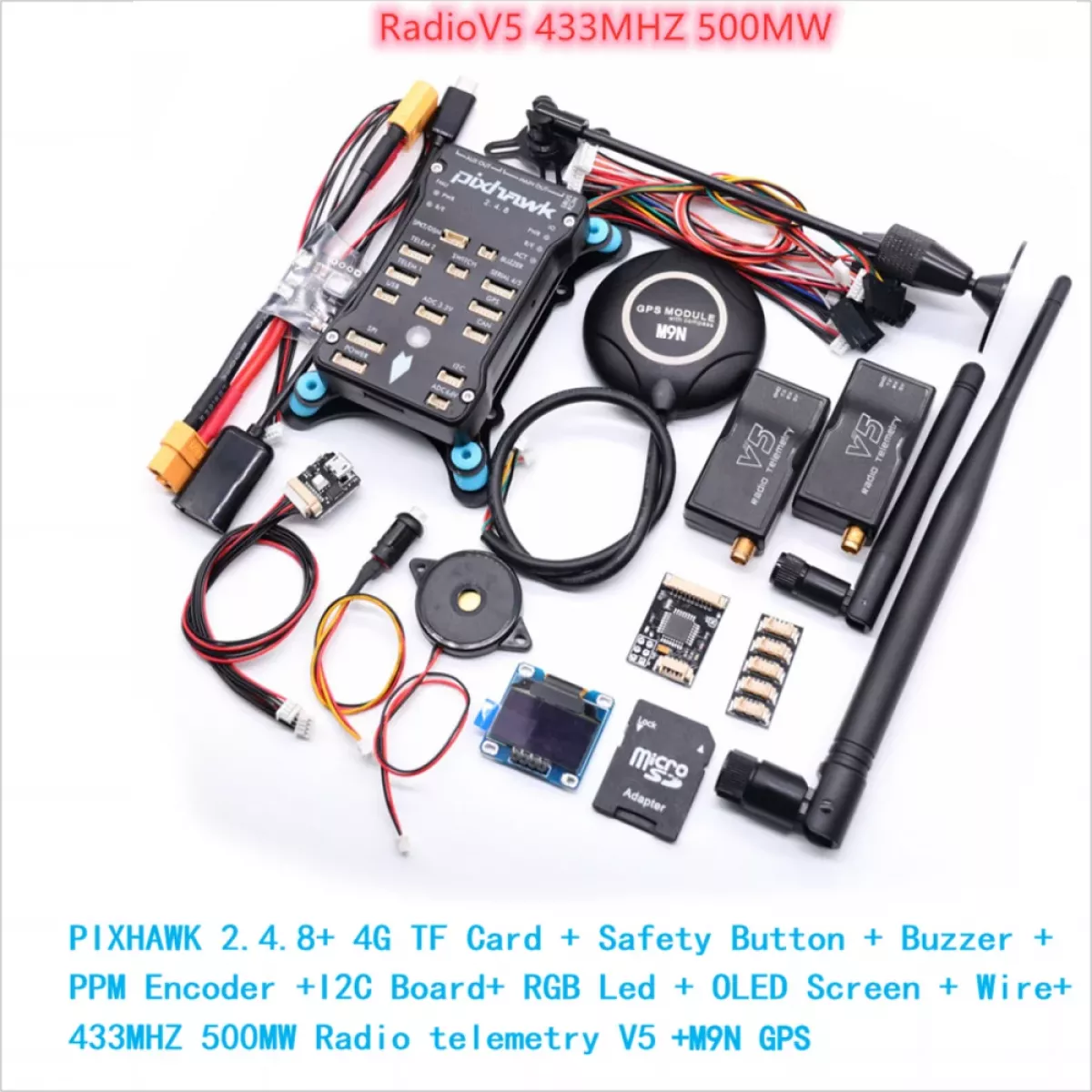 Pixhawk PX4 с GPS M9N — 32-битный полётный контроллер PIX 2.4.8, автопилот, квадрокоптер, I2C, PPM, RC Pixhawk PX4 с GPS M9N — 32-битный полётный контроллер PIX 2.4.8, автопилот, квадрокоптер, I2C, PPM, RC