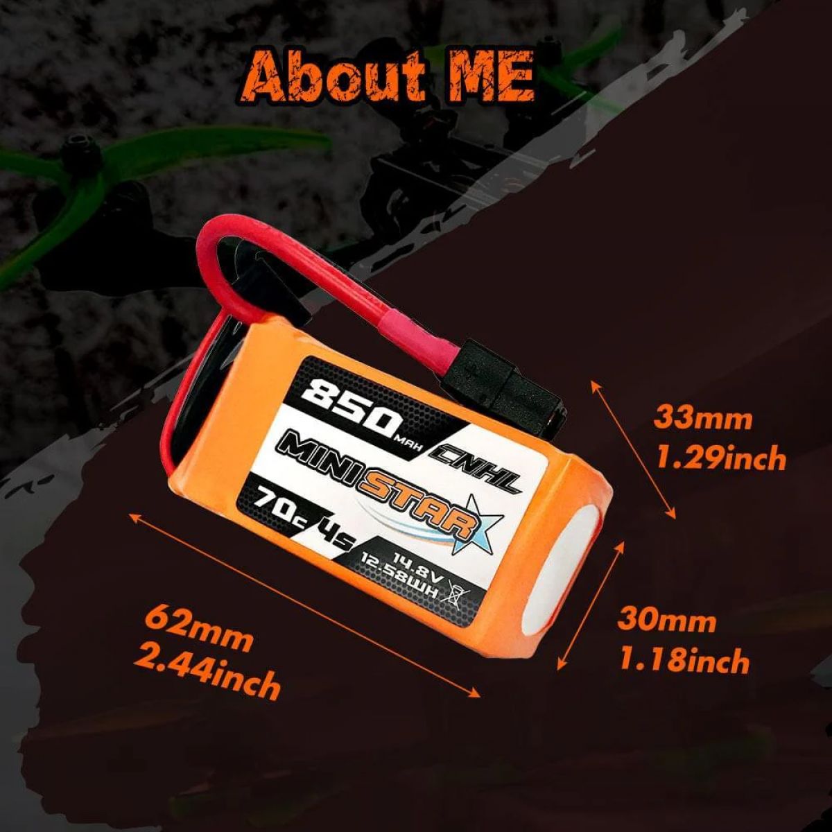 Аккумулятор CNHL 4S 14.8V LiPo 850mAh 70C XT60 для FPV дрона, квадрокоптера, самолёта, 2/4 шт. Аккумулятор CNHL 4S 14.8V LiPo 850mAh 70C XT60 для FPV дрона, квадрокоптера, самолёта, 2/4 шт.