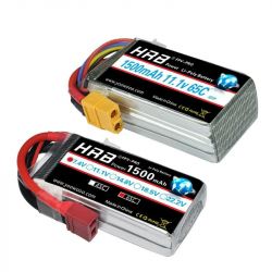 HRB LiPo аккумулятор 7.4В 11.1В 14.8В 18.5В 22.2В 2S-6S 1500мАч 65C T XT60 Deans для FPV, дрона, авто