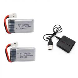 Аккумулятор 3.7V 300mAh LiPo с зарядным для дронов U816 U830 F180 E55 FQ777 H107 X11C FY530